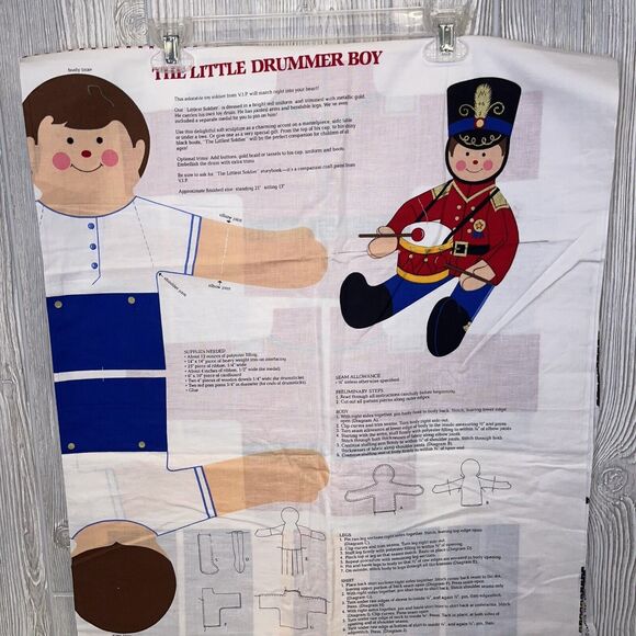 2X The Little Drummer Boy Pillow Patterns Cut & Sew Doll Toy Soldier 21" UNCUT - Picture 5 of 10